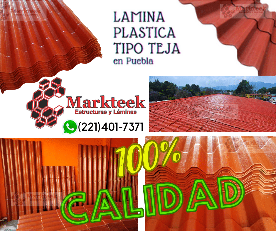 Venta de Lamina Plastica tipo teja en Puebla
