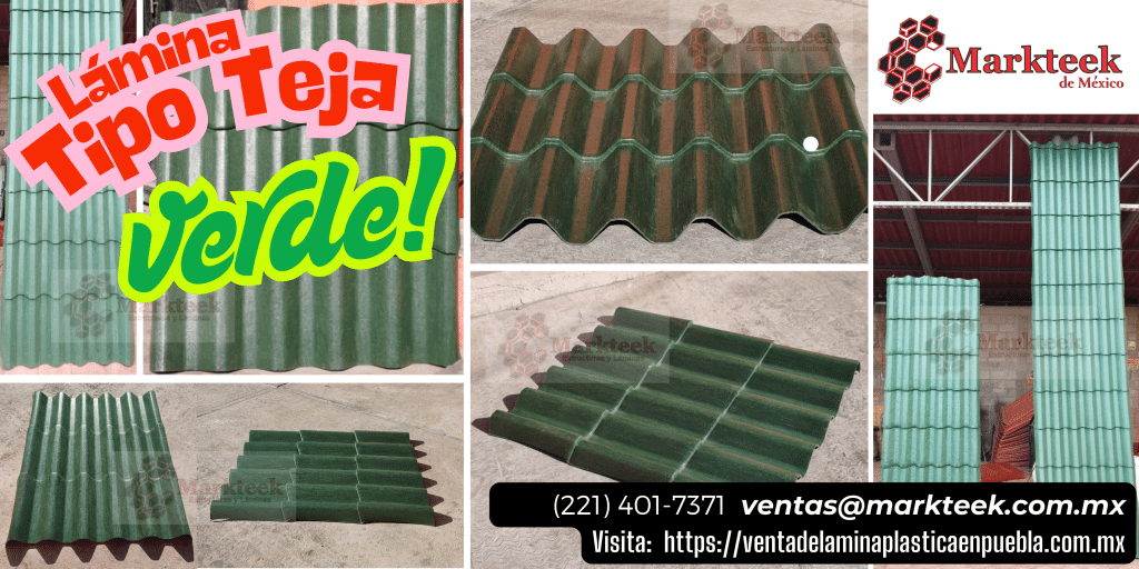 Venta de Lamina de plastico tipo teja en Mexico